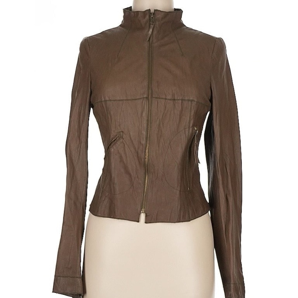 ILLIA Olive Leather Women's Jacket